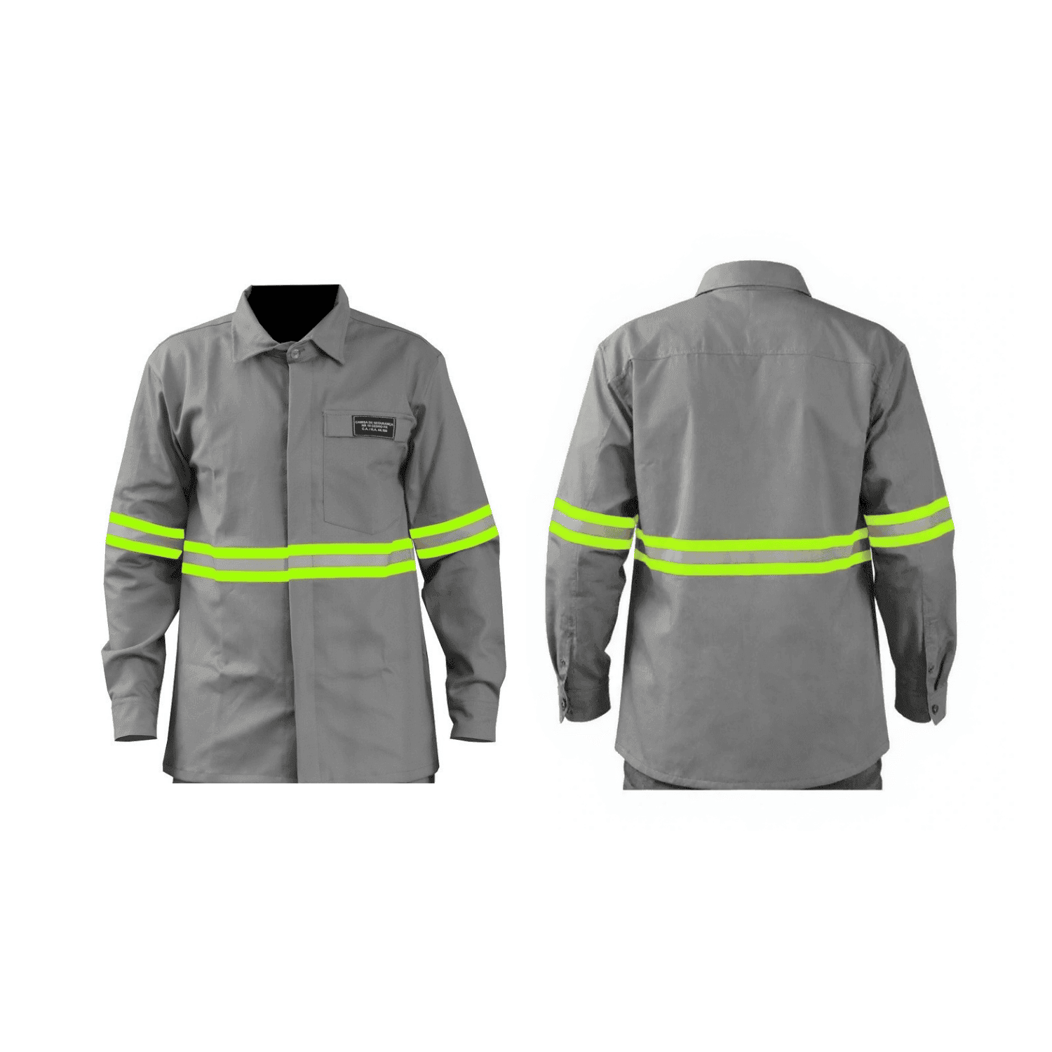 Camisa de Segurança Antichama NR10 - Refletivos Amarelos, AZUL/CINZA